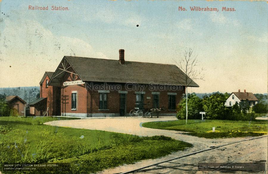 Postcard: Railroad Station, North Wilbraham, Massachusetts